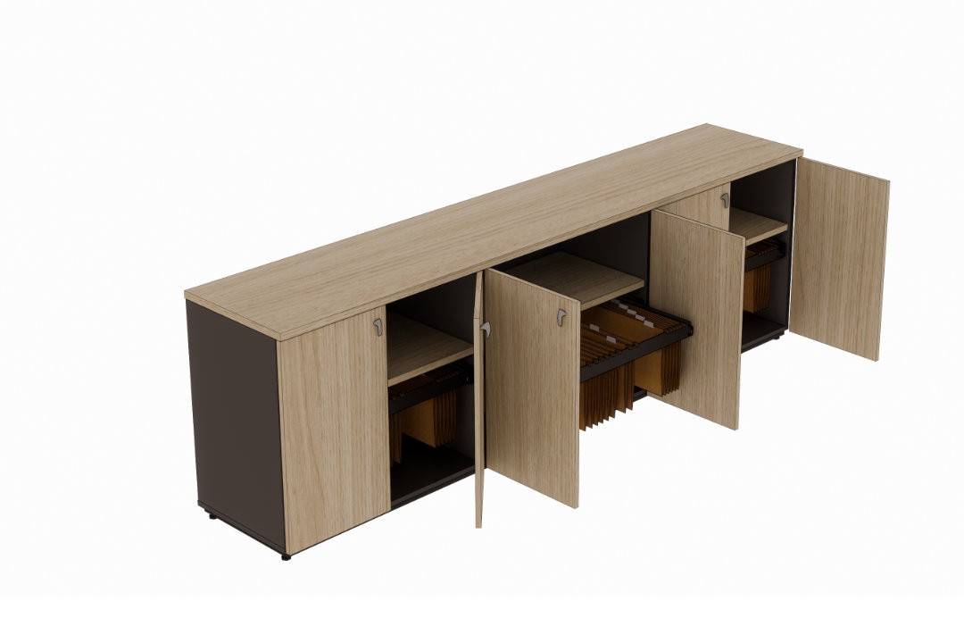 Armário de escritório baixo 2400L 6 portas Versatile